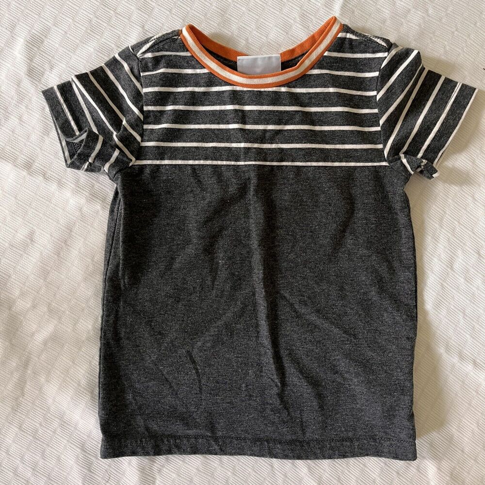 Tommy Bahamas Boys Stripe Tee Orange Gray 3T